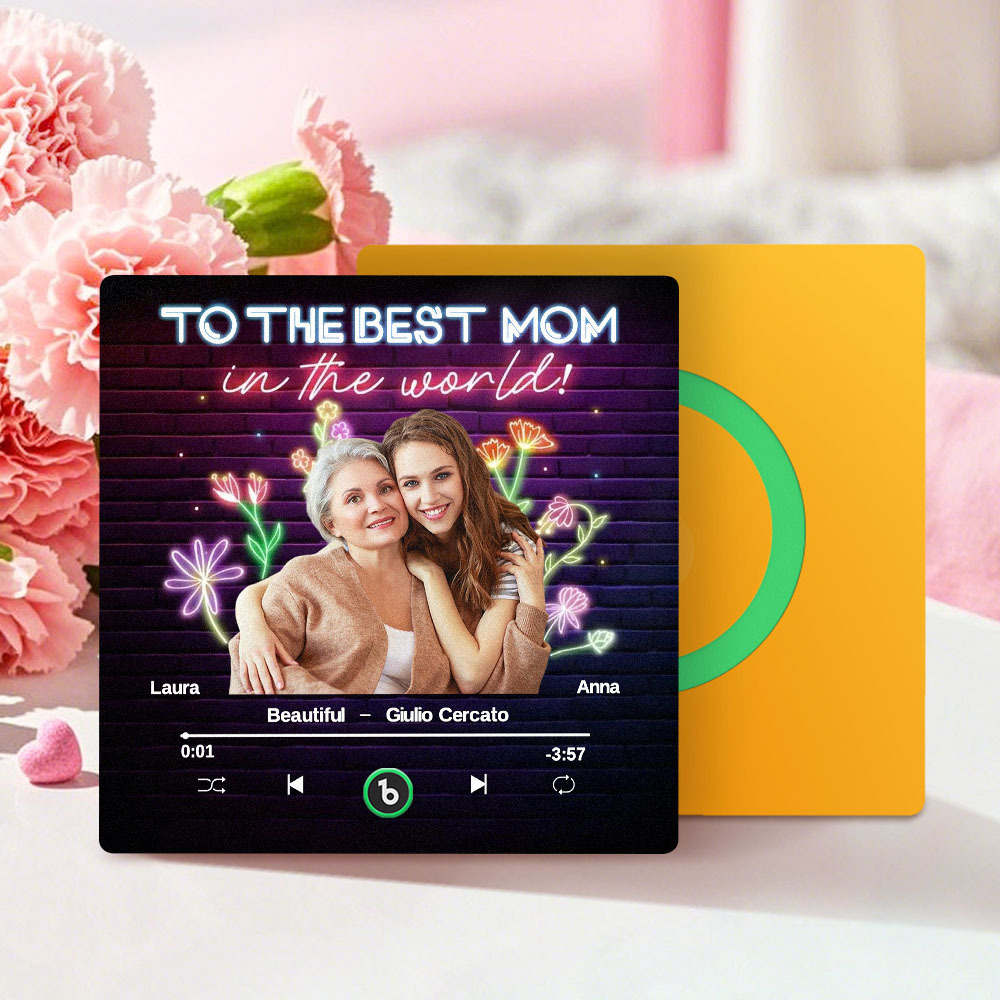 Magnete Da Frigorifero Musicale Personalizzato E Magnete Da Frigorifero Con Foto, Adesivo Da Parete Con Foto Musicale Che Può Essere Riprodotto, Regalo Per La Mamma - 