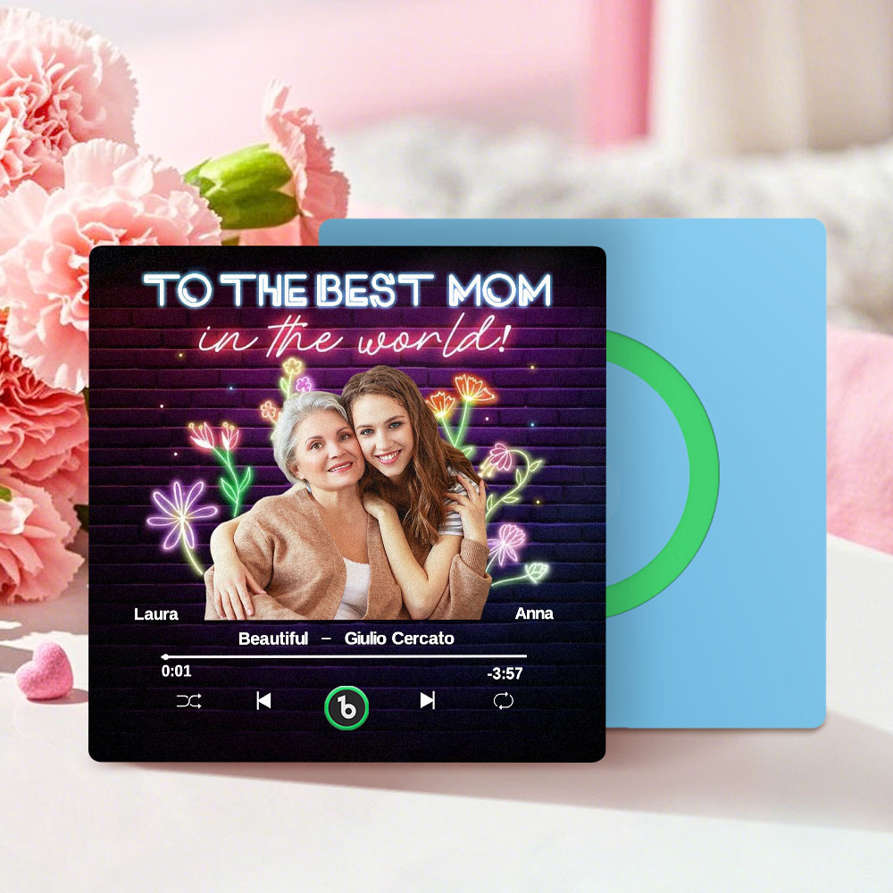 Magnete Da Frigorifero Musicale Personalizzato E Magnete Da Frigorifero Con Foto, Adesivo Da Parete Con Foto Musicale Che Può Essere Riprodotto, Regalo Per La Mamma - 