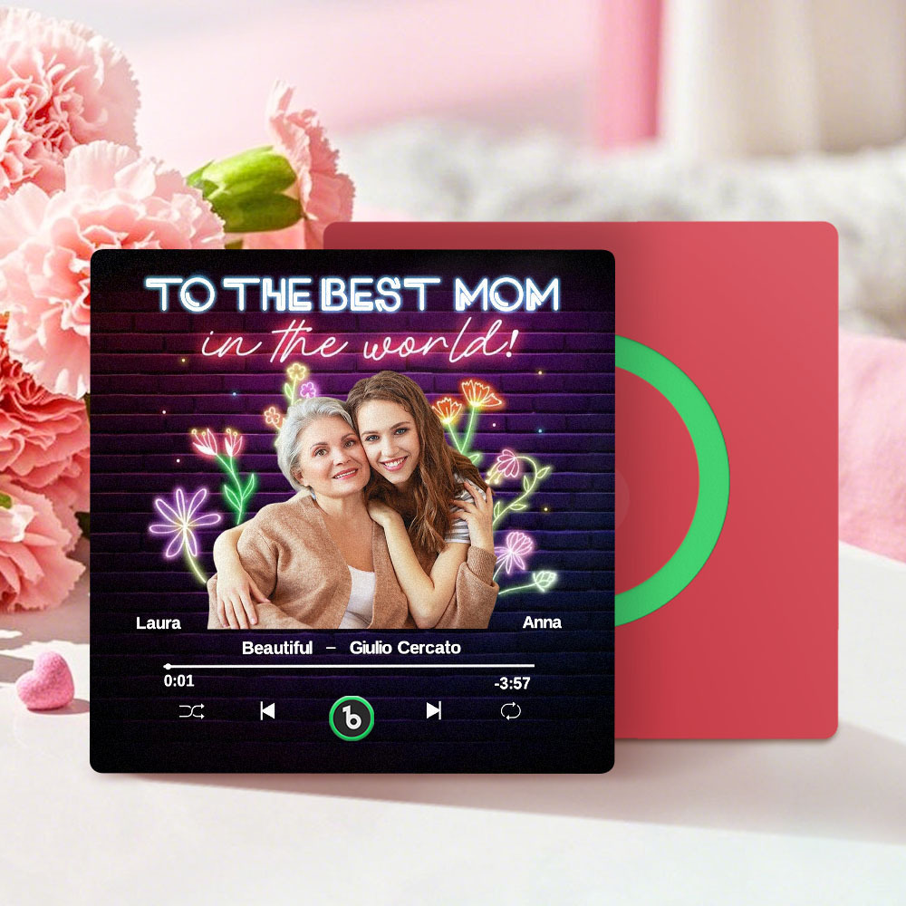 Magnete Da Frigorifero Musicale Personalizzato E Magnete Da Frigorifero Con Foto, Adesivo Da Parete Con Foto Musicale Che Può Essere Riprodotto, Regalo Per La Mamma - 