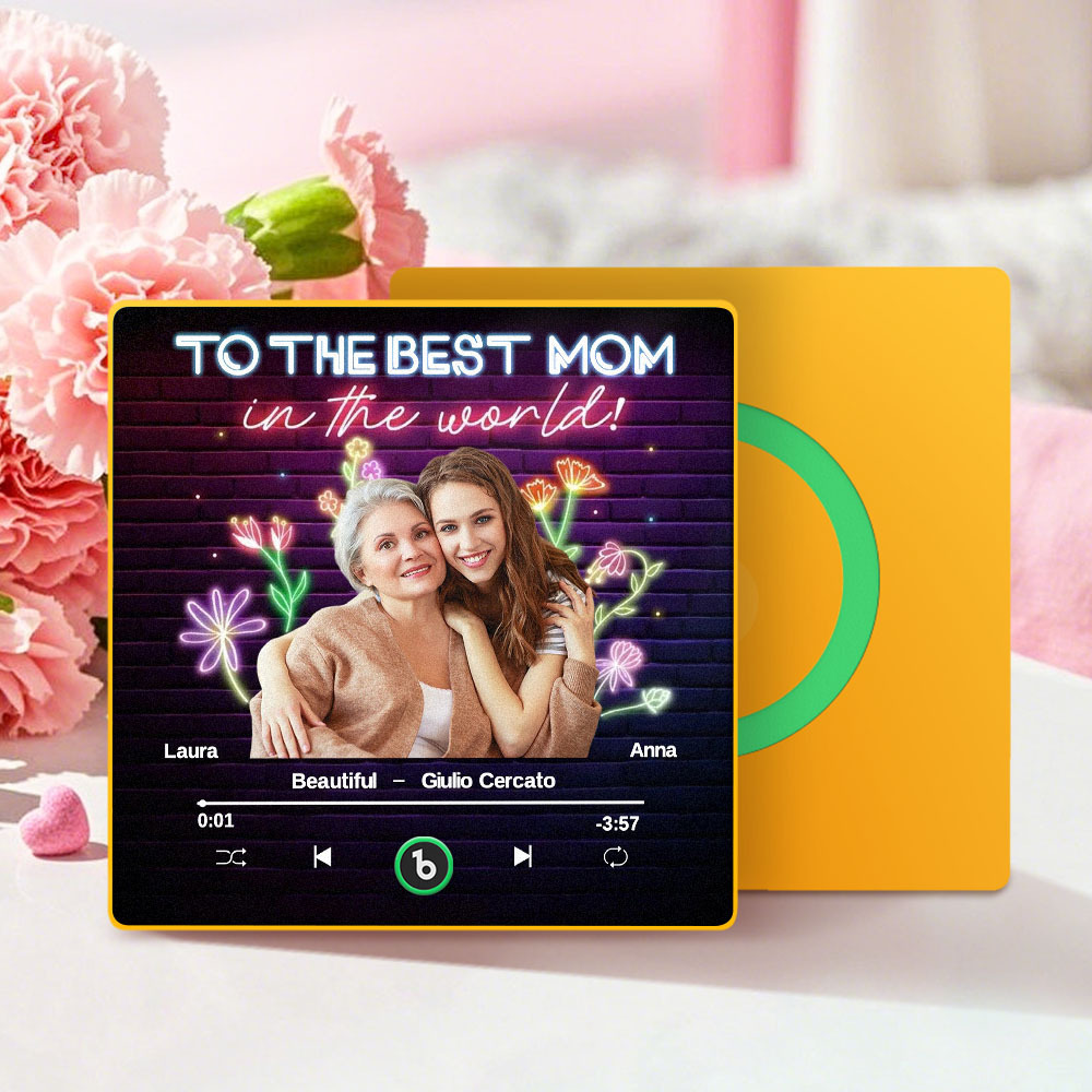 Magnete Da Frigorifero Musicale Personalizzato E Magnete Da Frigorifero Con Foto, Adesivo Da Parete Con Foto Musicale Che Può Essere Riprodotto, Regalo Per La Mamma - 