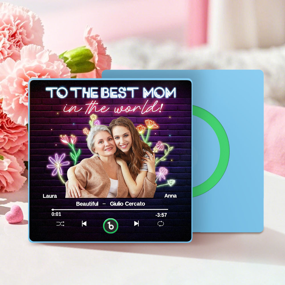 Magnete Da Frigorifero Musicale Personalizzato E Magnete Da Frigorifero Con Foto, Adesivo Da Parete Con Foto Musicale Che Può Essere Riprodotto, Regalo Per La Mamma - 