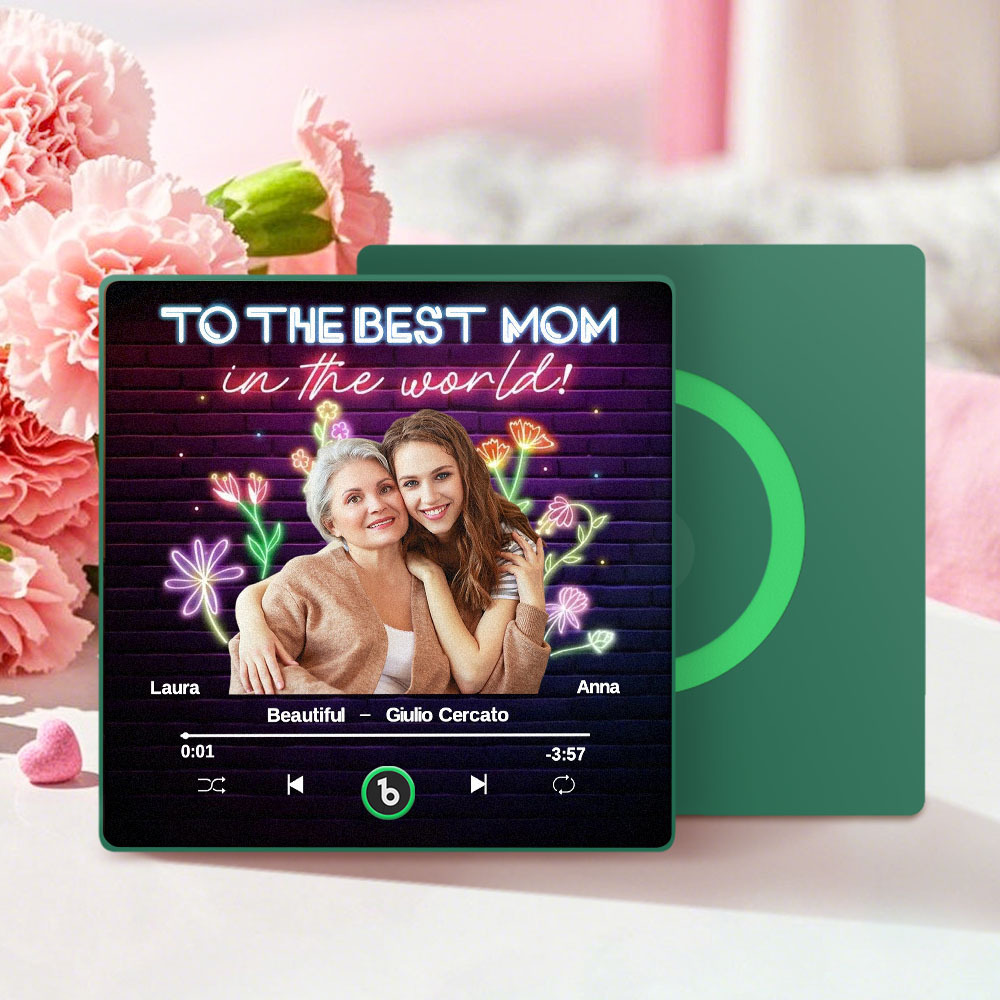 Magnete Da Frigorifero Musicale Personalizzato E Magnete Da Frigorifero Con Foto, Adesivo Da Parete Con Foto Musicale Che Può Essere Riprodotto, Regalo Per La Mamma - 