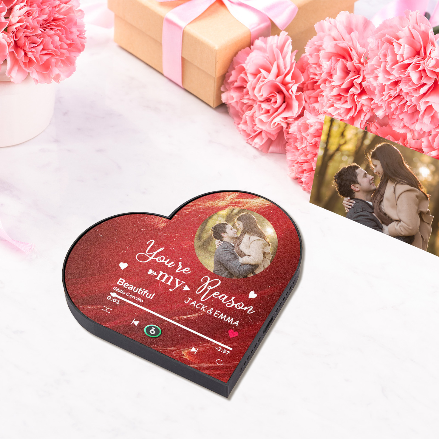 Magnete Da Frigorifero Musicale Personalizzato, Cornice A Forma Di Cuore, Adesivo Fotografico Da Parete Con Musica - 