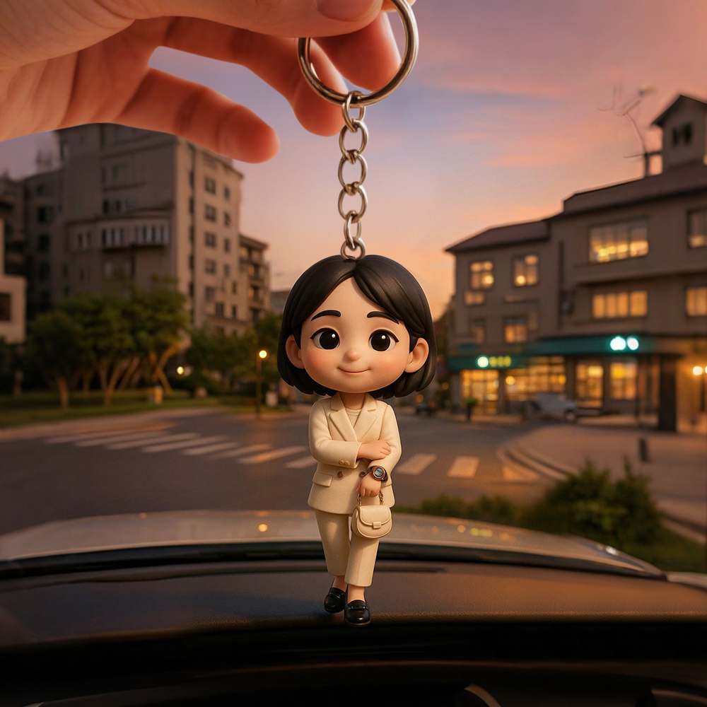 Portachiavi Personalizzato Con Mini Figure Chibi 3d Da Foto, Regalo Per Anniversario, Matrimonio, Compleanno, Famiglia E Innamorati. - 