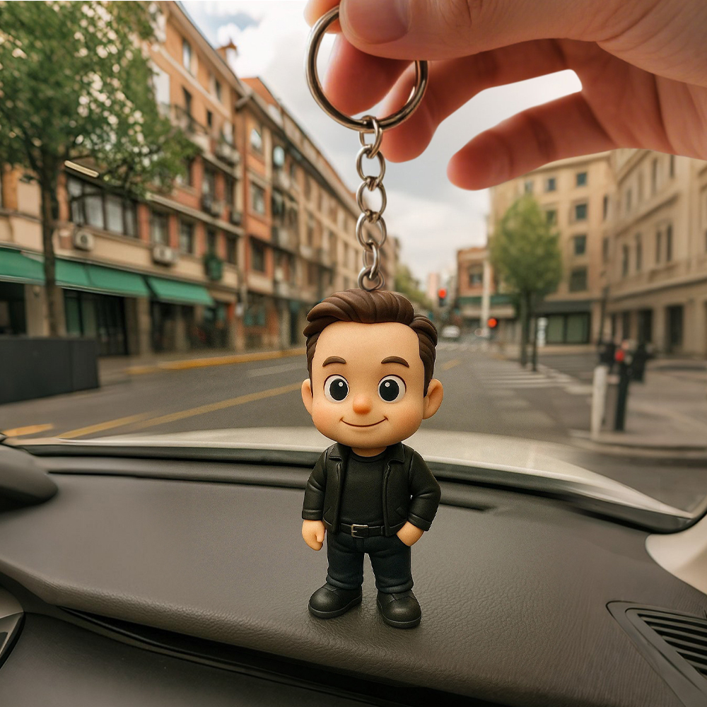 Portachiavi Personalizzato Con Mini Figure Chibi 3d Da Foto, Regalo Per Anniversario, Matrimonio, Compleanno, Famiglia E Innamorati. - 