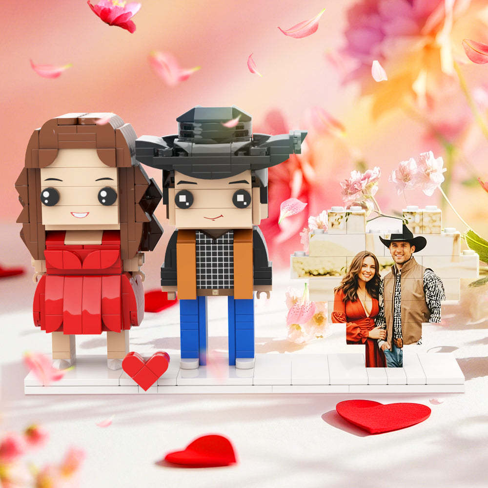 Figure In Mattoni Personalizzate Completamente Personalizzabili Per 2 Persone. Figure Brick Me, Regalo Per Coppia - 