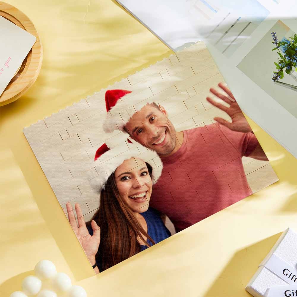 Cornice per foto in mattoni da costruzione personalizzata con musica 