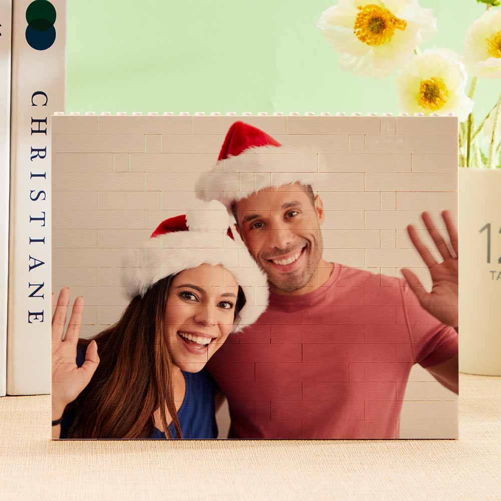 Cornice per foto in mattoni da costruzione personalizzata con musica 
