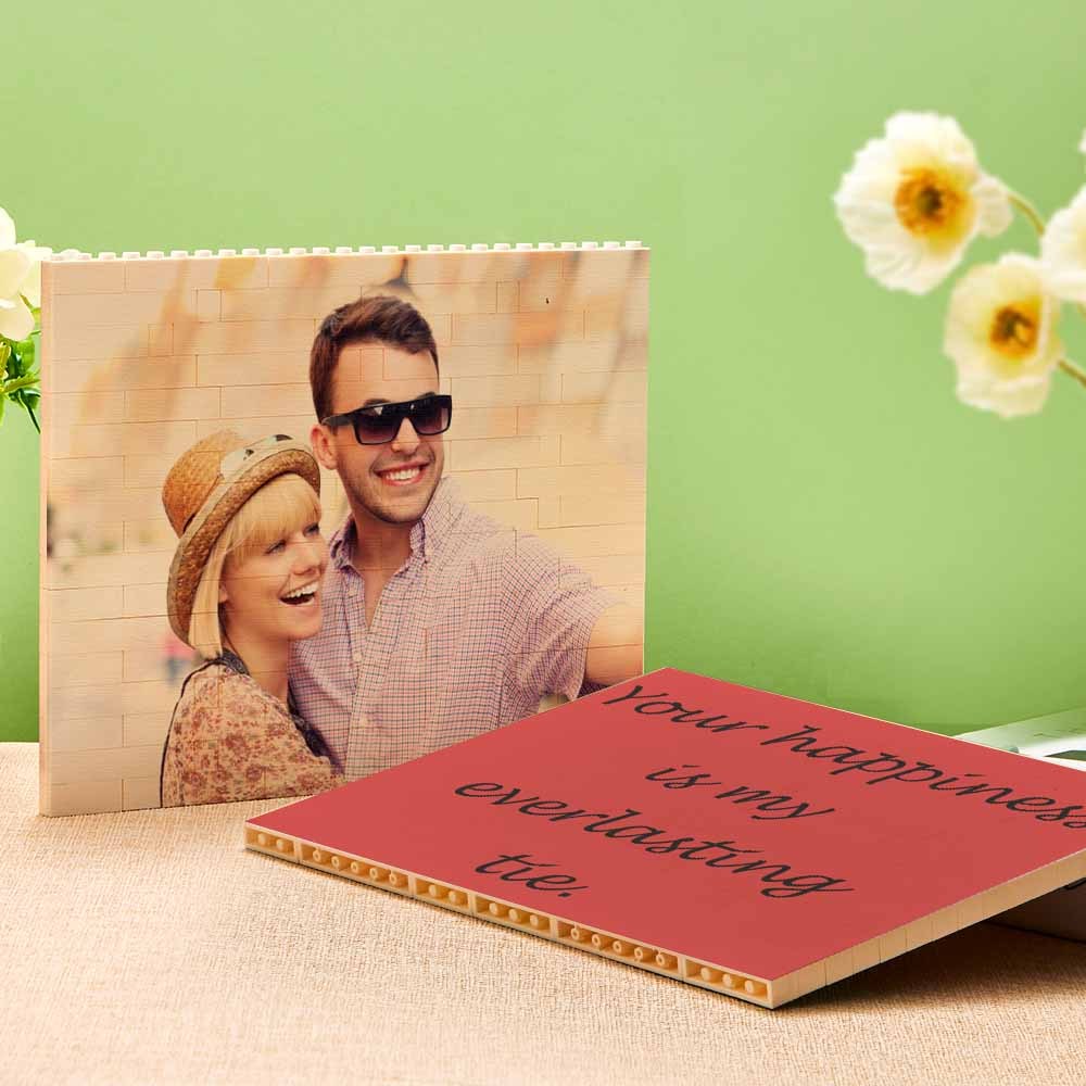 Cornice per foto in mattoni da costruzione personalizzata con musica 