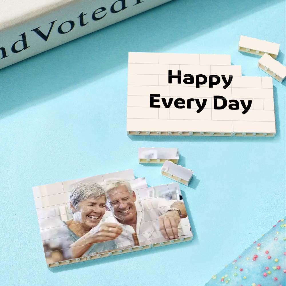 Puzzle di blocchi di foto personalizzati Puzzle di mattoni da costruzione personalizzati con incisione di forma quadrata, regalo per l'anniversario 