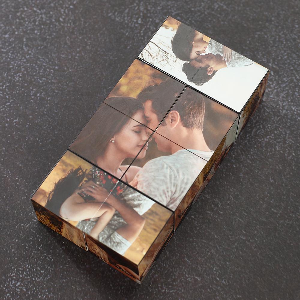 Cubo Di Rubik Con Foto Personalizzate Cubo Di Rubik In Legno Colorato Con Foto Multiple Regali Di Natale Per Coppia - 