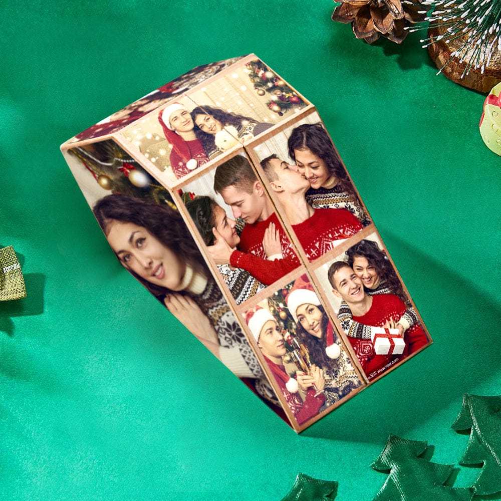 Cubo Di Rubik Con Foto Personalizzate Cubo Di Rubik In Legno Colorato Con Foto Multiple Regali Di Natale Per Coppia - 