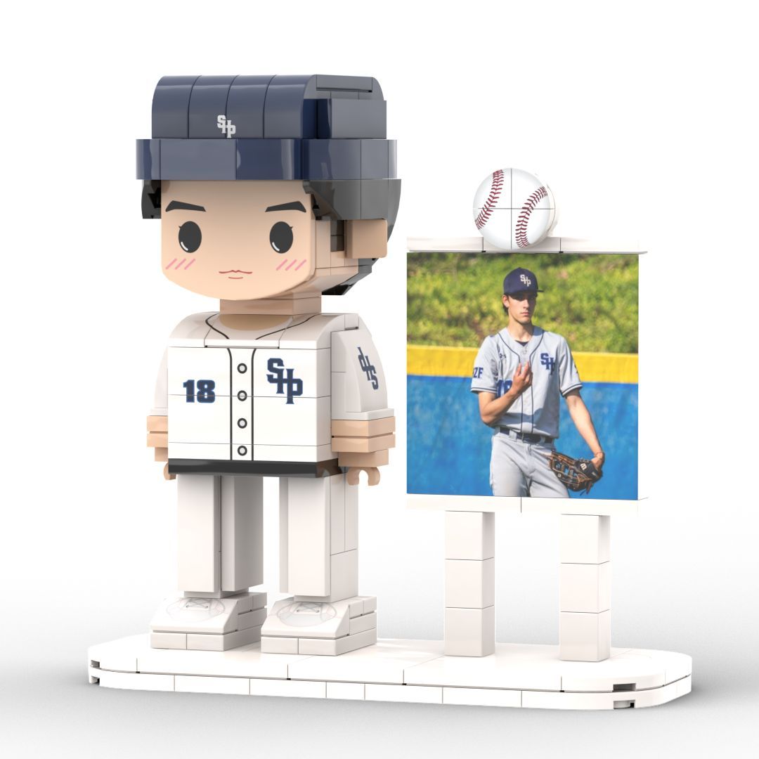 Regalo Per Giocatore Di Baseball Personalizzabile Regalo Per 1 Persona Figure In Mattoni Personalizzate A Figura Intera - 