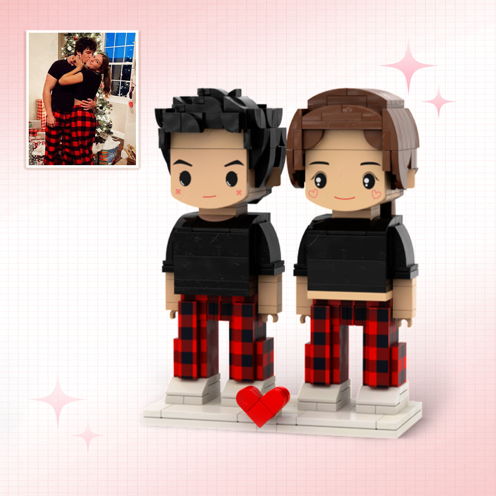 Regali Di Natale Per Coppia Dolce Personalizzabili Figure In Mattoni Personalizzate Per Tutto Il Corpo 2 Persone Figure In Mattoni Personalizzate Con Viso Carino