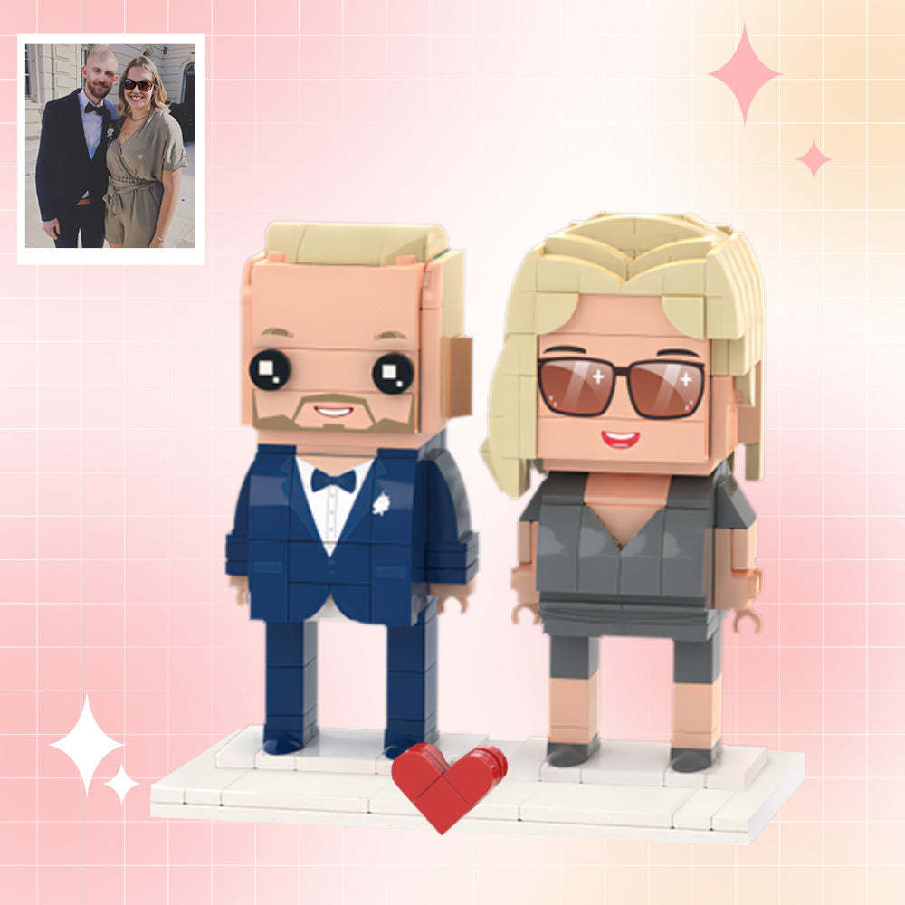 Giocattoli Personalizzati in Mattoni  personalizzate per 2 persone completamente personalizzabili Figure di Brick Me di coppia fantastica