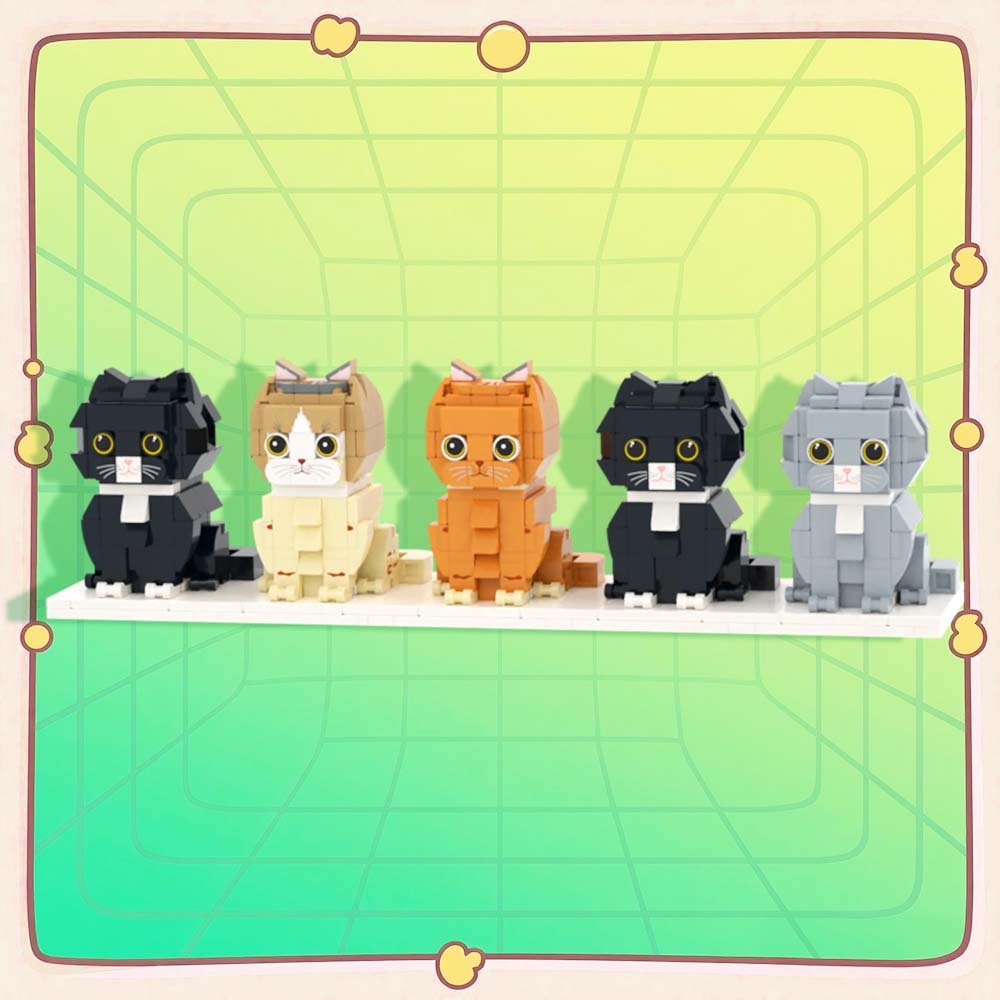 Regalo Personalizzato Per La Famiglia Di Animali Domestici Con Figure In Mattoni A Corpo Intero Per Gatti E Cani - 