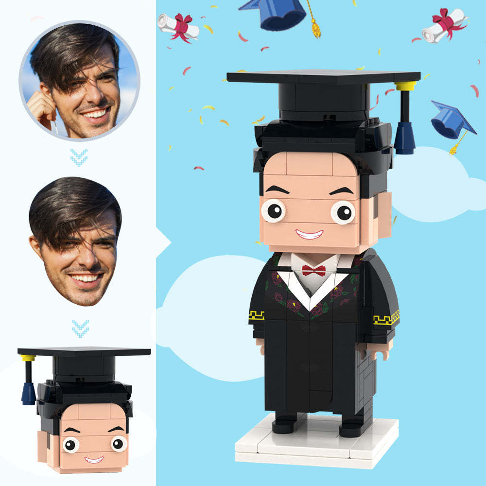 Regali di laurea per lui Figure di mattoni con testa personalizzata Uniformi di laurea medica personalizzate Figure di mattoni Giocattolo con blocchi di piccole particelle 
