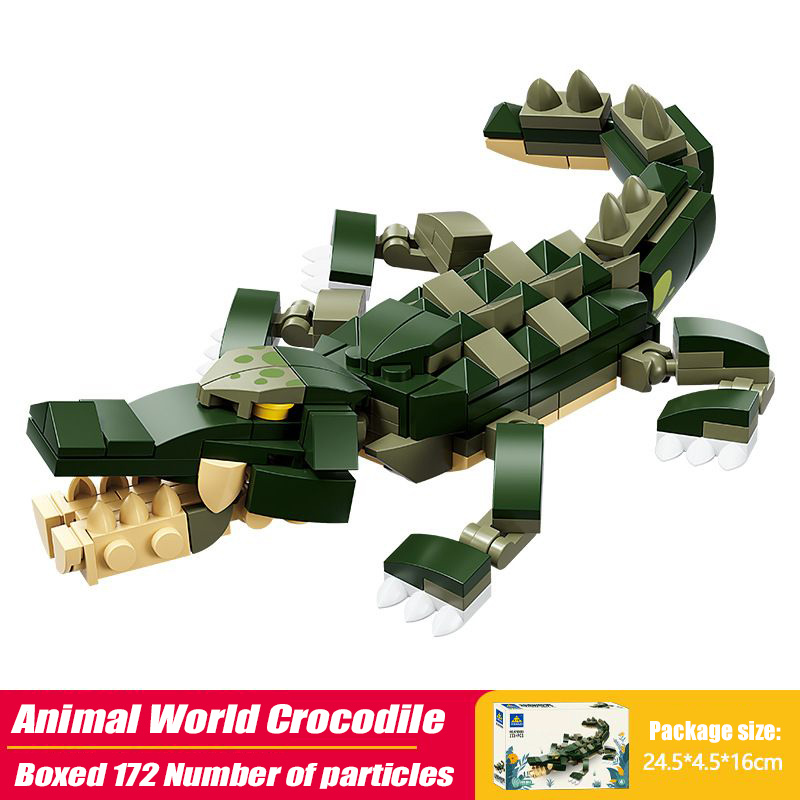 Kit Di Blocchi Da Costruzione Con Action Figure Di Lupo, Set Di Modelli Di Animali, Giocattoli Creativi Da Collezione Per Bambini - 