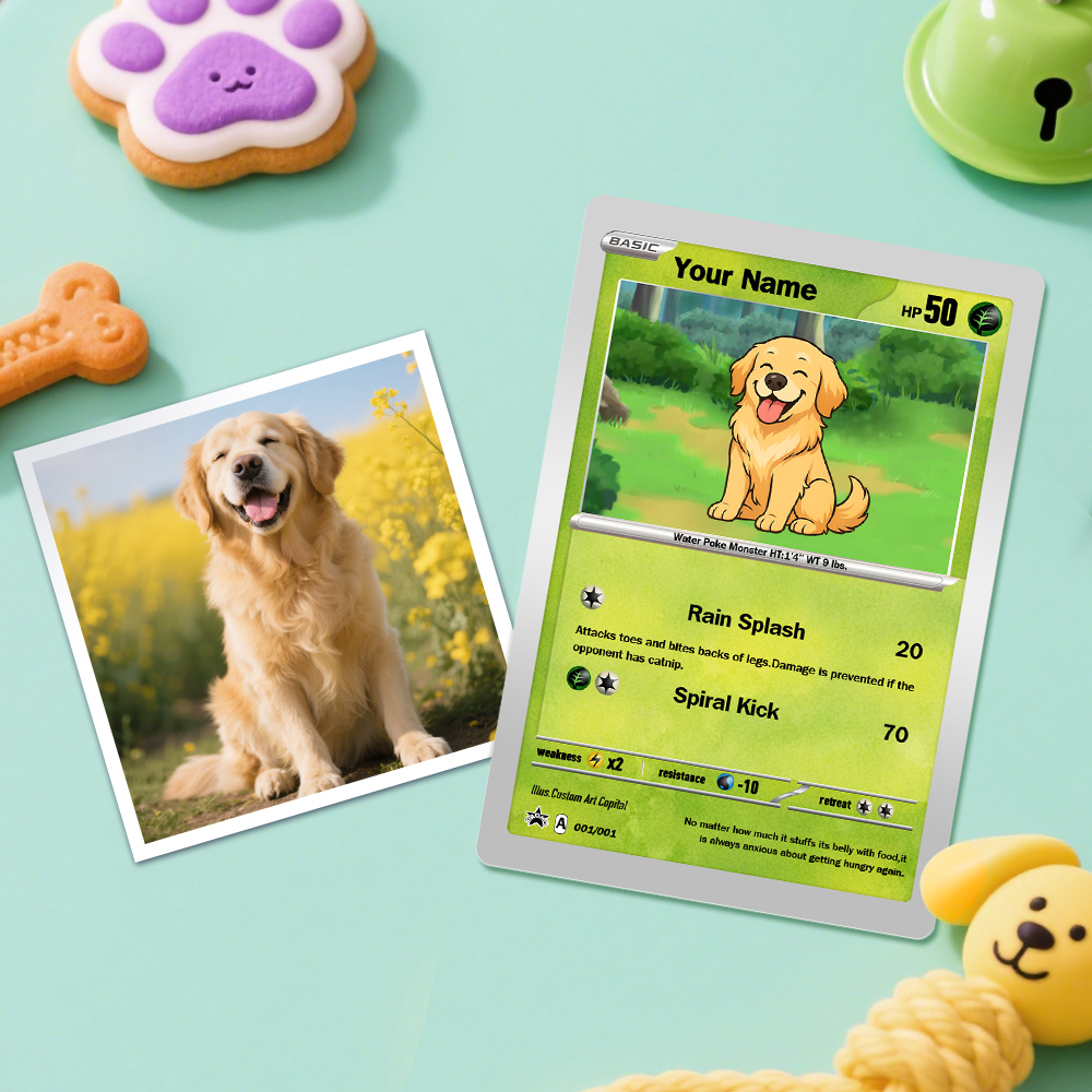 Biglietto D'auguri Personalizzato Con Mostro Anime E Animale Domestico, Biglietto D'auguri Personalizzato Per Gli Amanti Degli Animali, Regalo Personalizzato Per Cani - 