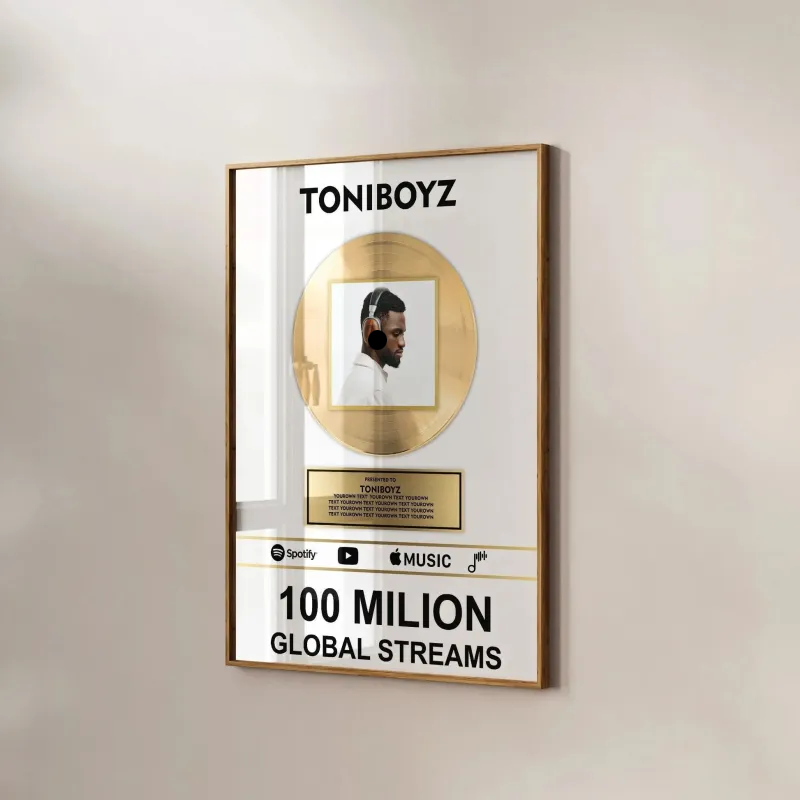 Premio Personalizzato In Vinile Dorato Per Il Miglior Album, Cornice Per Dischi In Vinile Con Incisione Personalizzata Per Coppie In Occasione Di Matrimoni, Anniversari E San Valentino. - 