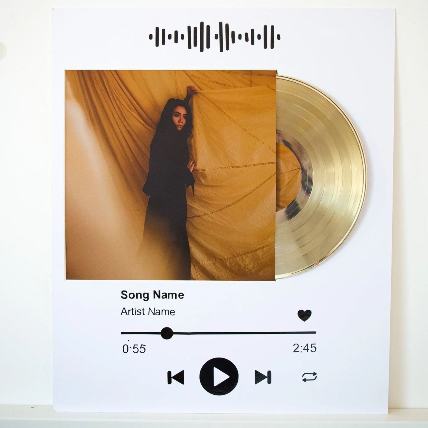 Regalo Di Anniversario | Cornice Per Targa Musicale | Targa Personalizzata Con Canzone | Cornice Per Disco In Vinile | Targa Premio Personalizzata Per Obiettivi Di Streaming Per Coppie A San Valentino - 