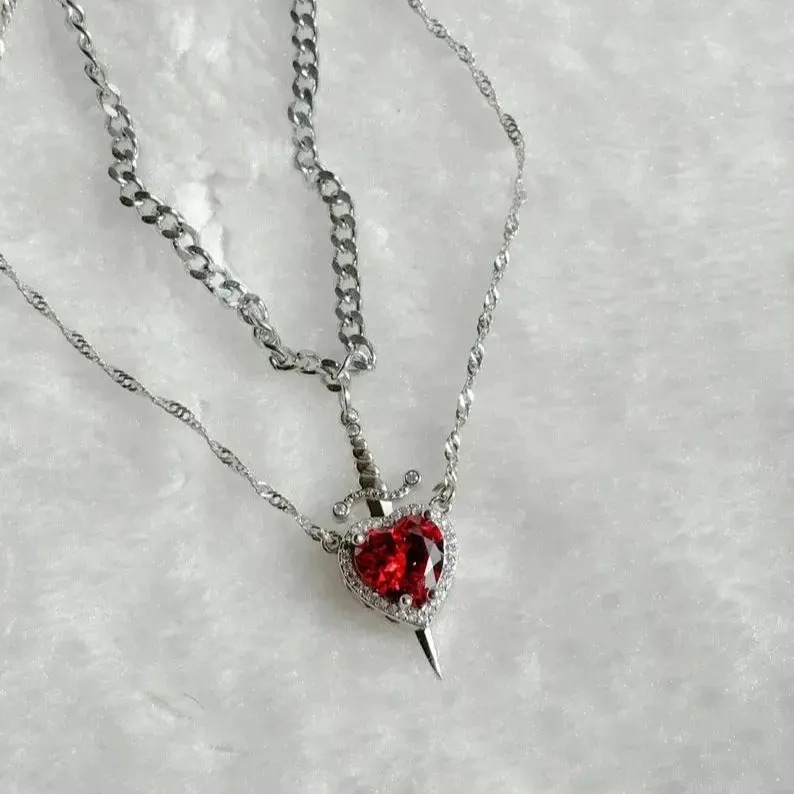 Collana Con Freccia Nel Cuore, Set Di Collane Per Coppie, Collana A Forma Di Cuore, Il Regalo Migliore Per Le Coppie A San Valentino. - 
