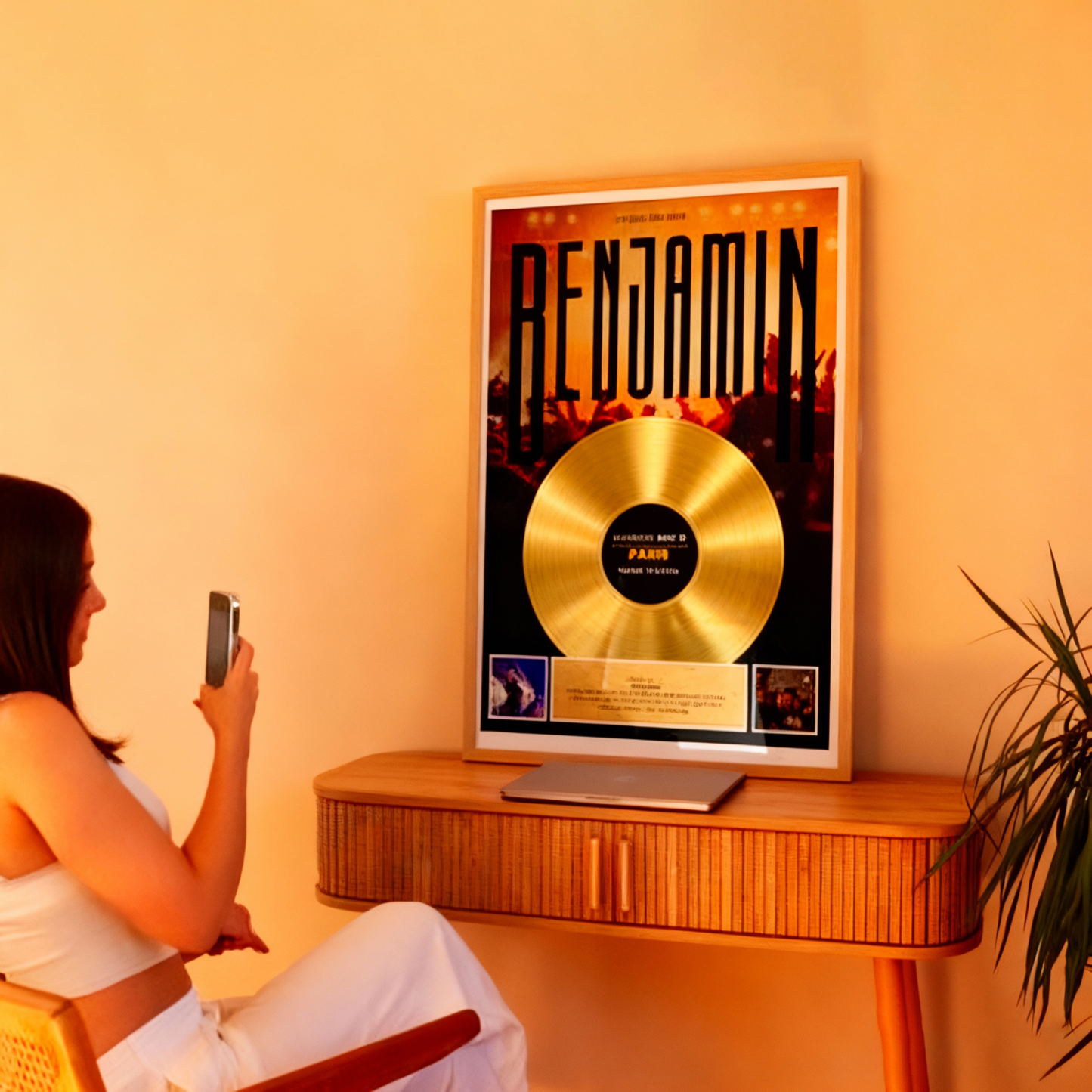 Decorazione Musicale Personalizzata A Forma Di Disco D'oro, Regalo Di Anniversario Per Coppie A San Valentino. - 