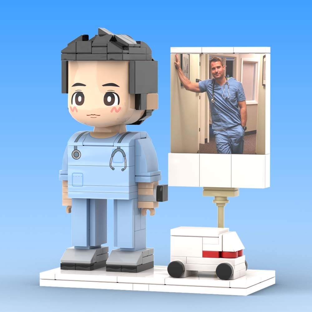 Cadeau Pour Docteur Figurines En Briques Personnalisées Corps Entier Personnalisable 1 Personne - 