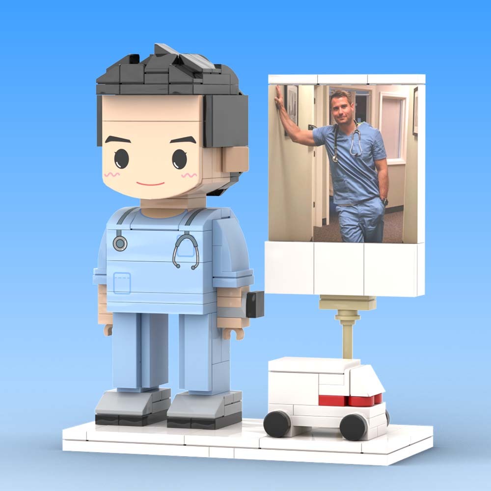 Cadeau Pour Docteur Figurines En Briques Personnalisées Corps Entier Personnalisable 1 Personne - 