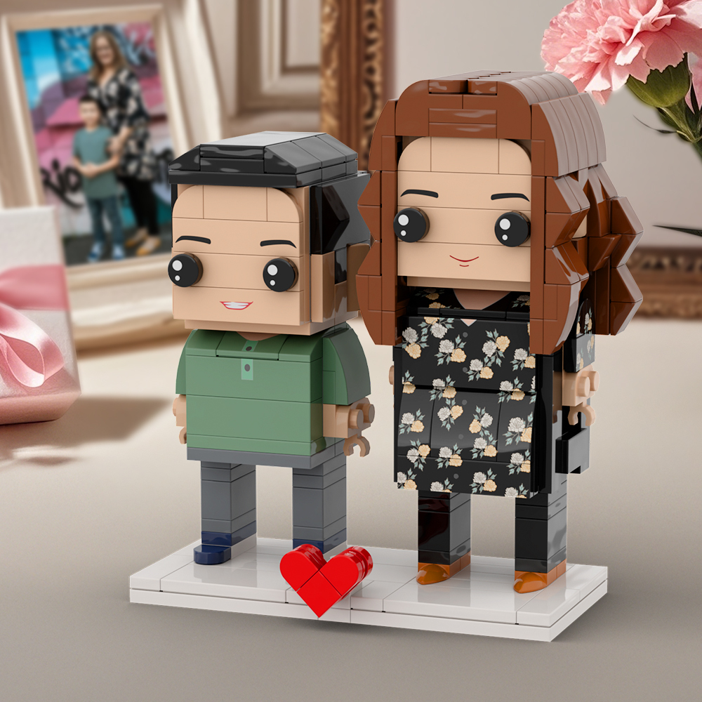 Figurines En Briques Personnalisées Pour La Fête Des Mères, Corps Entier Personnalisable Pour 2 Personnes - 