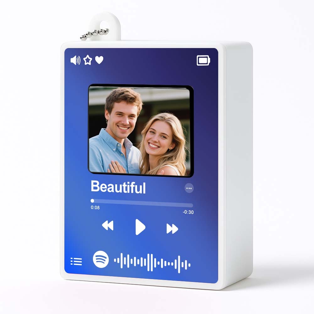Porte-clés Photo Personnalisé Avec Mini Lecteur De Chansons - 