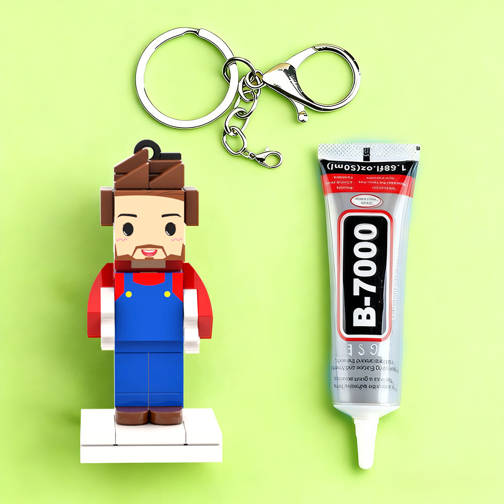 Porte-clés Personnalisé En Forme De Tête De Super-héros, Mini-figurines En Briques Personnalisées, Petits Blocs De Particules, Breloque De Sac - 