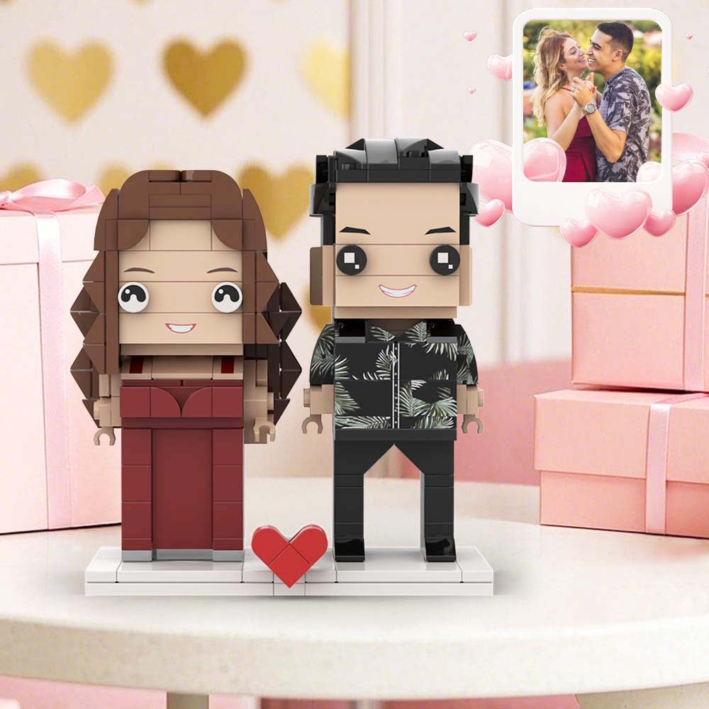Figurines En Briques Personnalisées, Cadeau D'anniversaire, Figurines Brick Me Entièrement Personnalisables Pour 2 Personnes - 