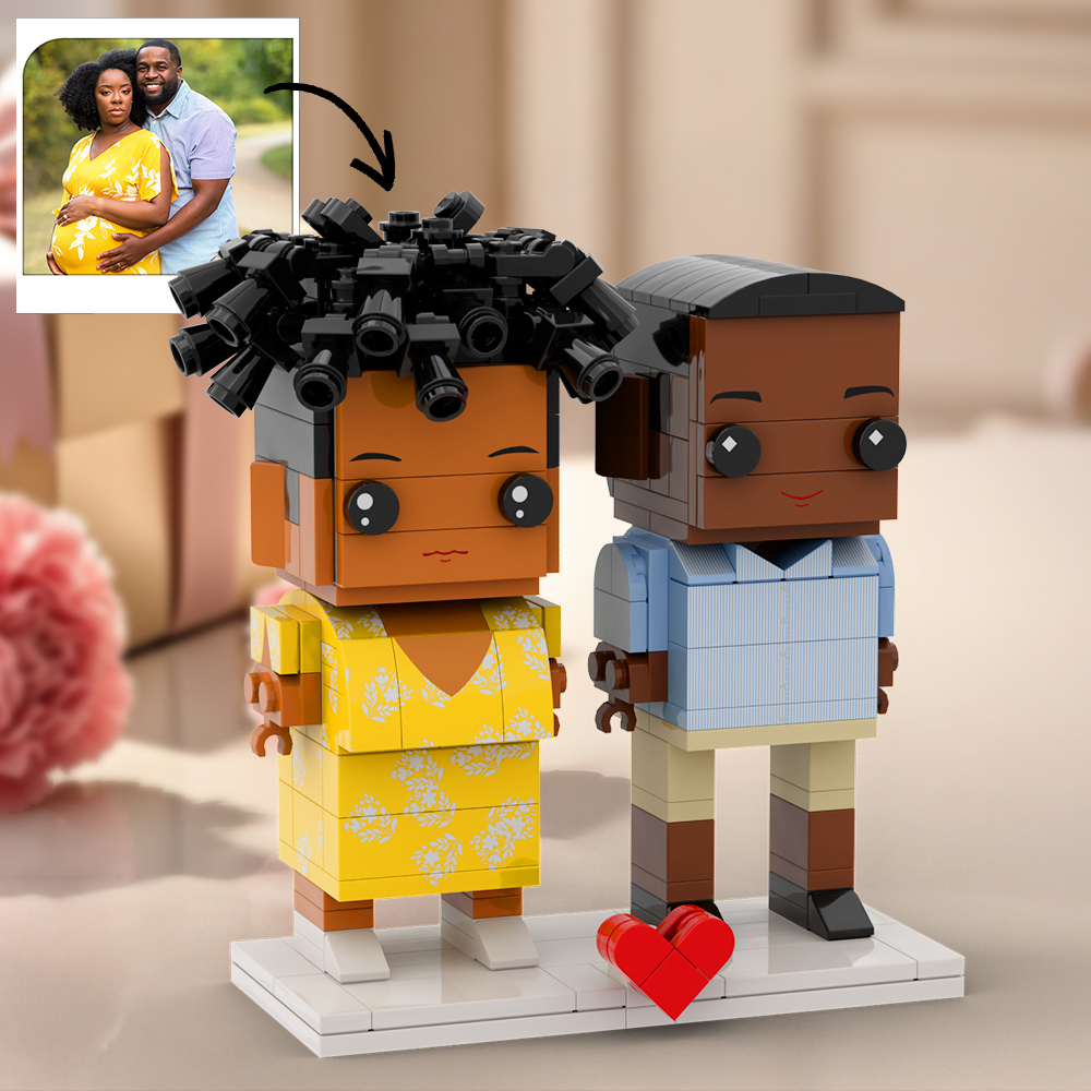 Figurines De Grossesse En Briques Personnalisées Pour 2 Personnes - 