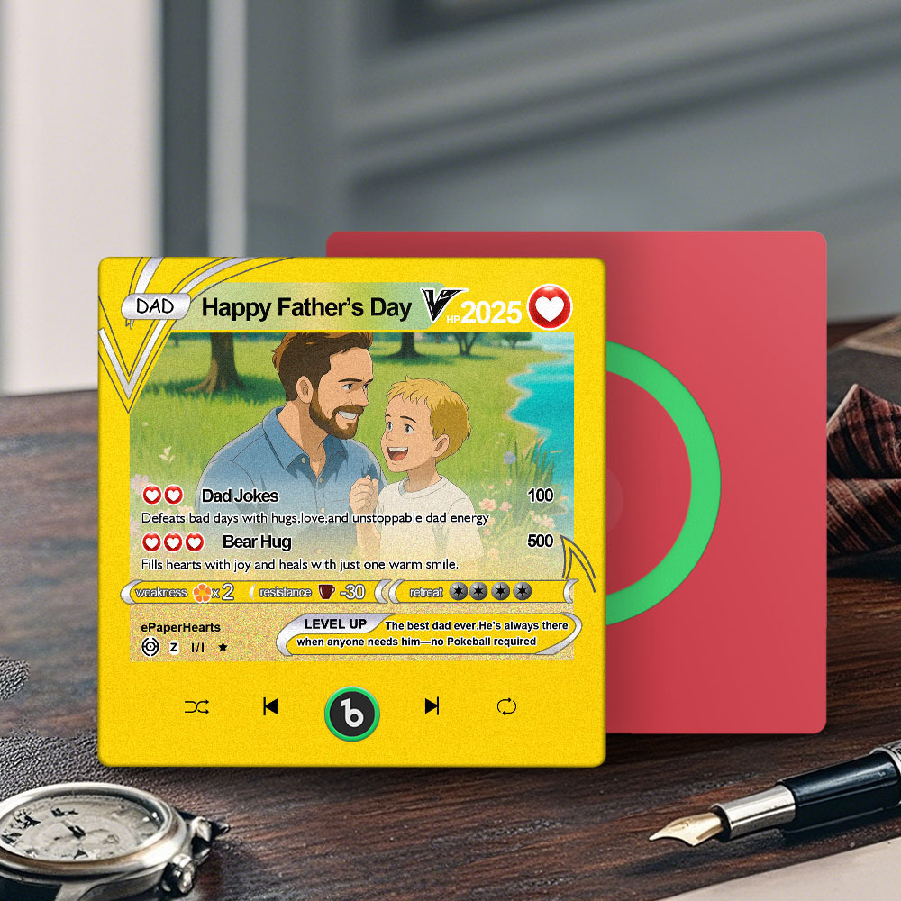 Aimant De Réfrigérateur Personnalisé Avec Photo Et Musique, Style Carte Monstre Animé, Fridgebeats, Aimant De Chanson Personnalisé, Cadeau De Fête Des Pères Pour Papa - 