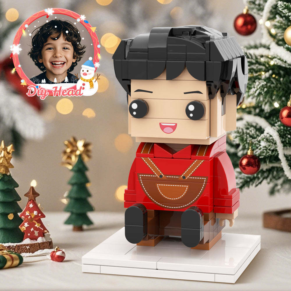Tête De Bricolage Personnalisée En Brique, Pull De Noël Pour Bébé, Meilleur Jouet De Noël, Cadeau Pour Enfants - minebrickfr
