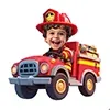 Gourde Photo Personnalisée Pour Enfants – Cadeaux De Rentrée Scolaire Personnalisés Pour Enfants – Un Camion De Pompiers Amusant En Perspective - 