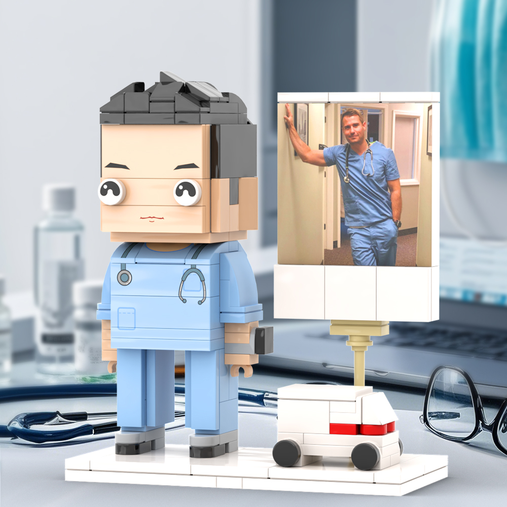 Cadeau Pour Docteur Figurines En Briques Personnalisées Corps Entier Personnalisable 1 Personne - 