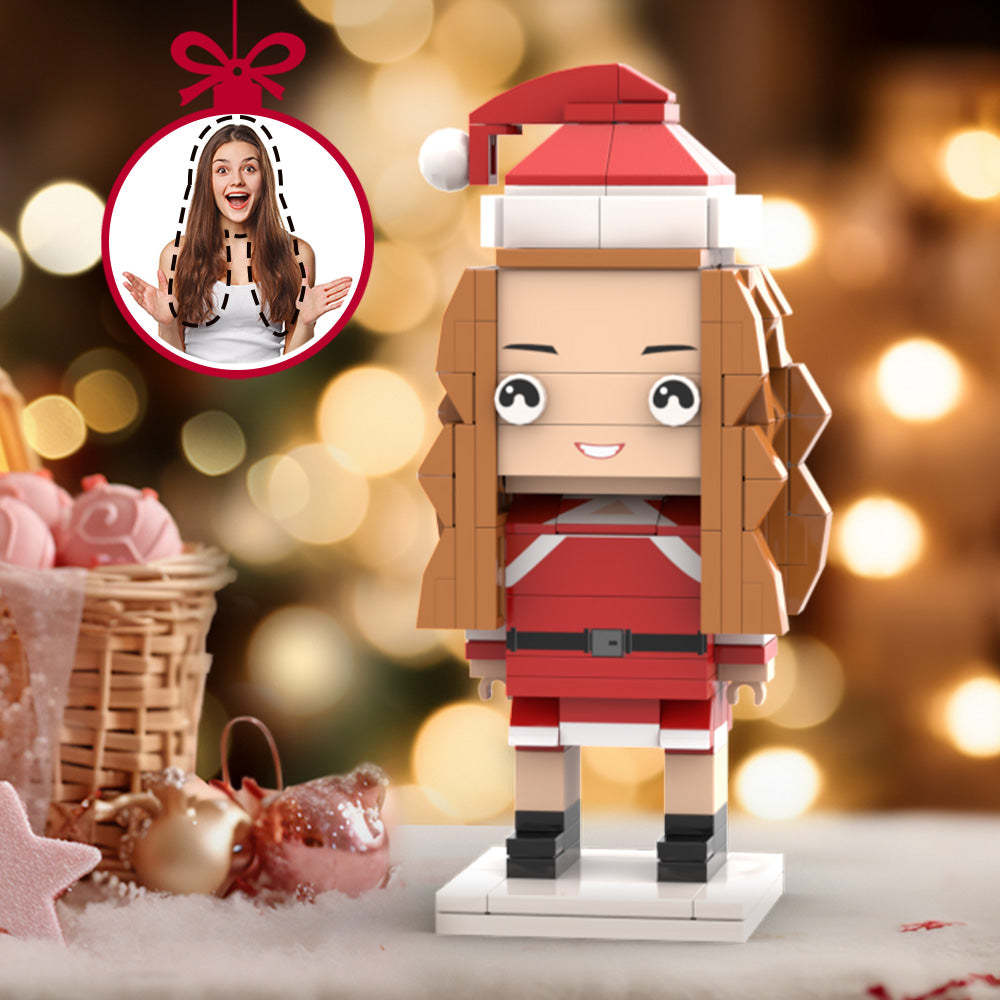 Cadeaux De Noël Figurines De Brique De Tête Personnalisées Figurines De Brique De Fille De Noël Personnalisées Jouet De Bloc De Petites Particules - minebrickfr