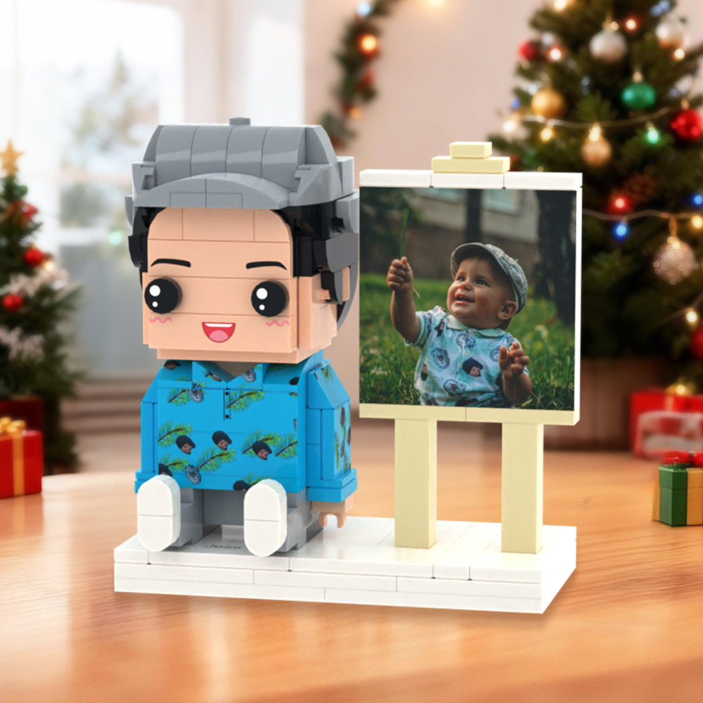 Personalized  Full Body Sitting Brick Figures Custom 2 People Brick Figures Universal Interlocking Plastic Toy Christmas Gift - 