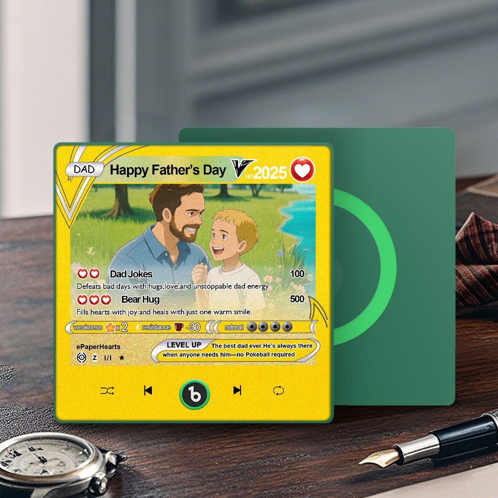 Aimant De Réfrigérateur Personnalisé Avec Photo Et Musique, Style Carte Monstre Animé, Fridgebeats, Aimant De Chanson Personnalisé, Cadeau De Fête Des Pères Pour Papa - 