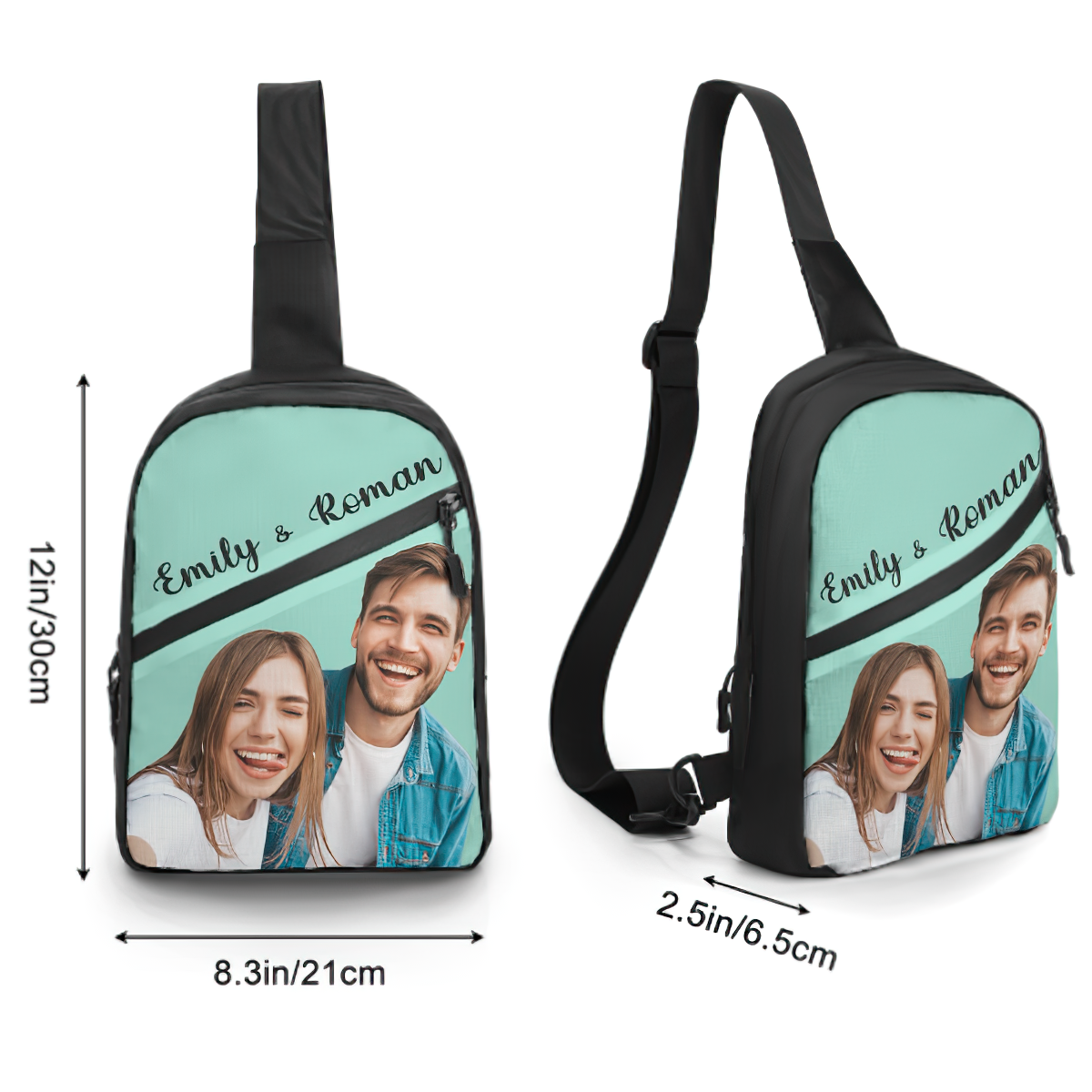 Sac De Poitrine Fonctionnel Personnalisé Avec Photo Pour Homme, Sac Streetwear, Texte Personnalisé, Sac Ceinture Noir Pour Femme, Sac À Bandoulière - 