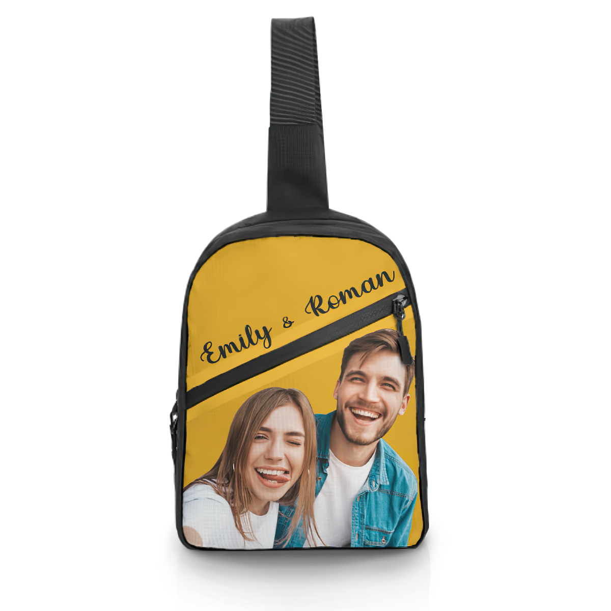 Sac De Poitrine Fonctionnel Personnalisé Avec Photo Pour Homme, Sac Streetwear, Texte Personnalisé, Sac Ceinture Noir Pour Femme, Sac À Bandoulière - 