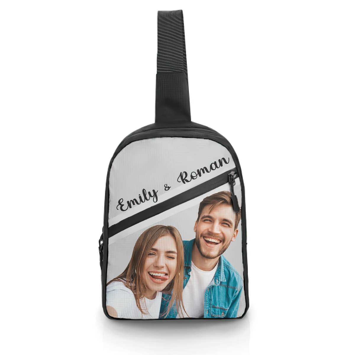 Sac De Poitrine Fonctionnel Personnalisé Avec Photo Pour Homme, Sac Streetwear, Texte Personnalisé, Sac Ceinture Noir Pour Femme, Sac À Bandoulière - 