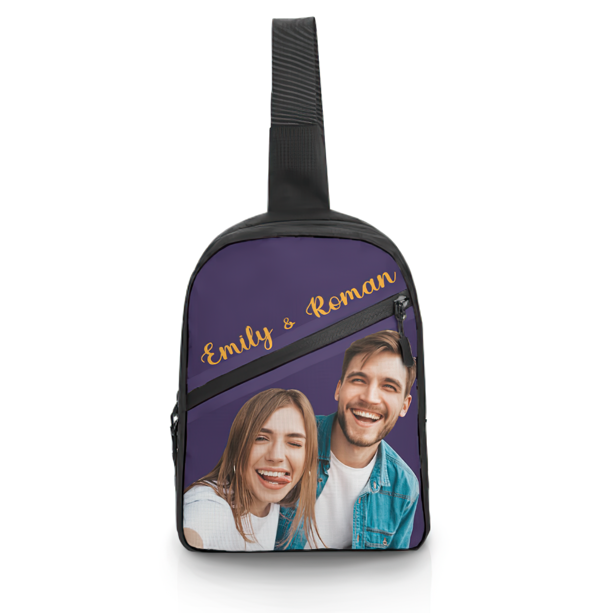 Sac De Poitrine Fonctionnel Personnalisé Avec Photo Pour Homme, Sac Streetwear, Texte Personnalisé, Sac Ceinture Noir Pour Femme, Sac À Bandoulière - 