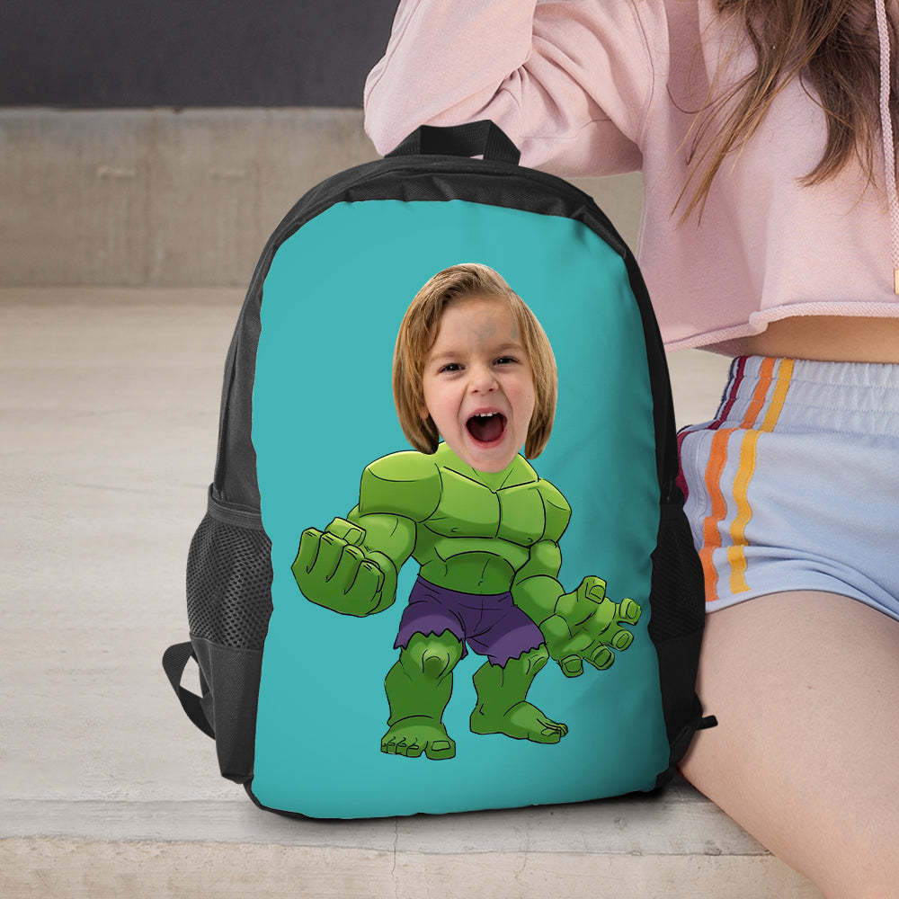 Photo Personnalisée Hulk Sacs À Dos Minime Sacs D'école Cadeaux De Rentrée Scolaire Pour Garçons Cadeaux Uniques - 