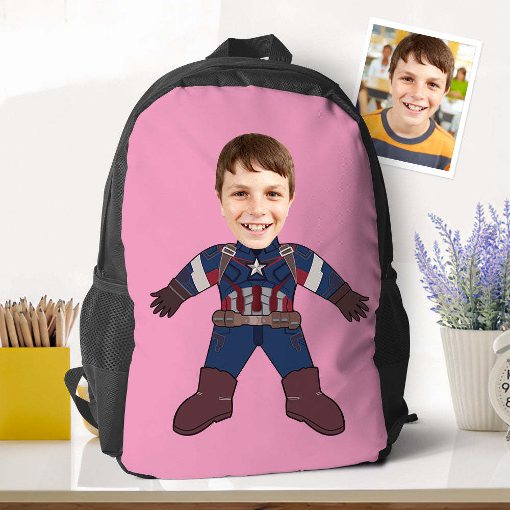 Sacs À Dos Personnalisables Super Captain American Minime, Cadeaux De Rentrée Scolaire Pour Enfants Et Garçons - 