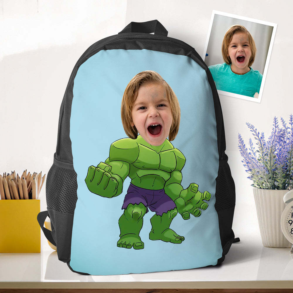 Photo Personnalisée Hulk Sacs À Dos Minime Sacs D'école Cadeaux De Rentrée Scolaire Pour Garçons Cadeaux Uniques - 