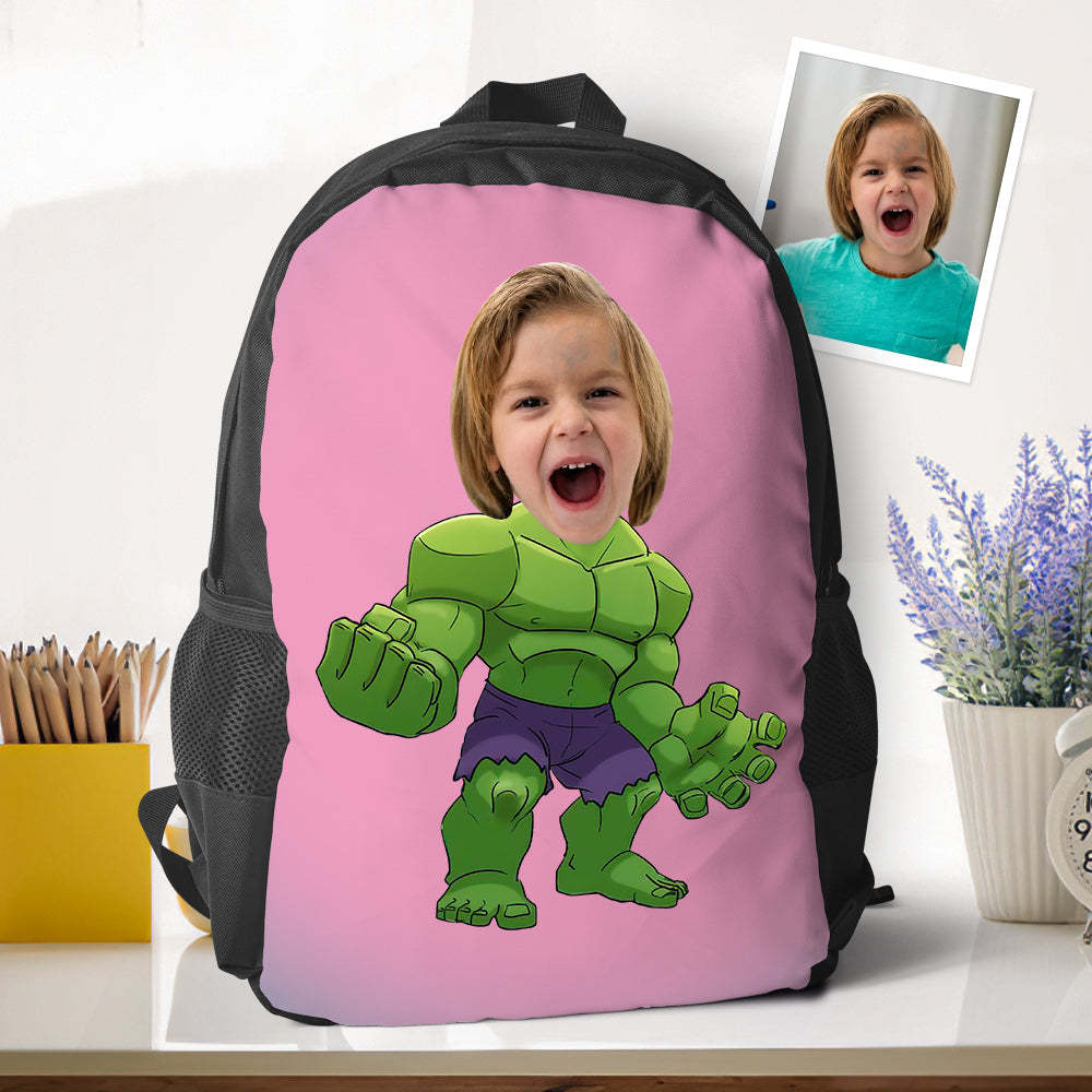 Photo Personnalisée Hulk Sacs À Dos Minime Sacs D'école Cadeaux De Rentrée Scolaire Pour Garçons Cadeaux Uniques - 