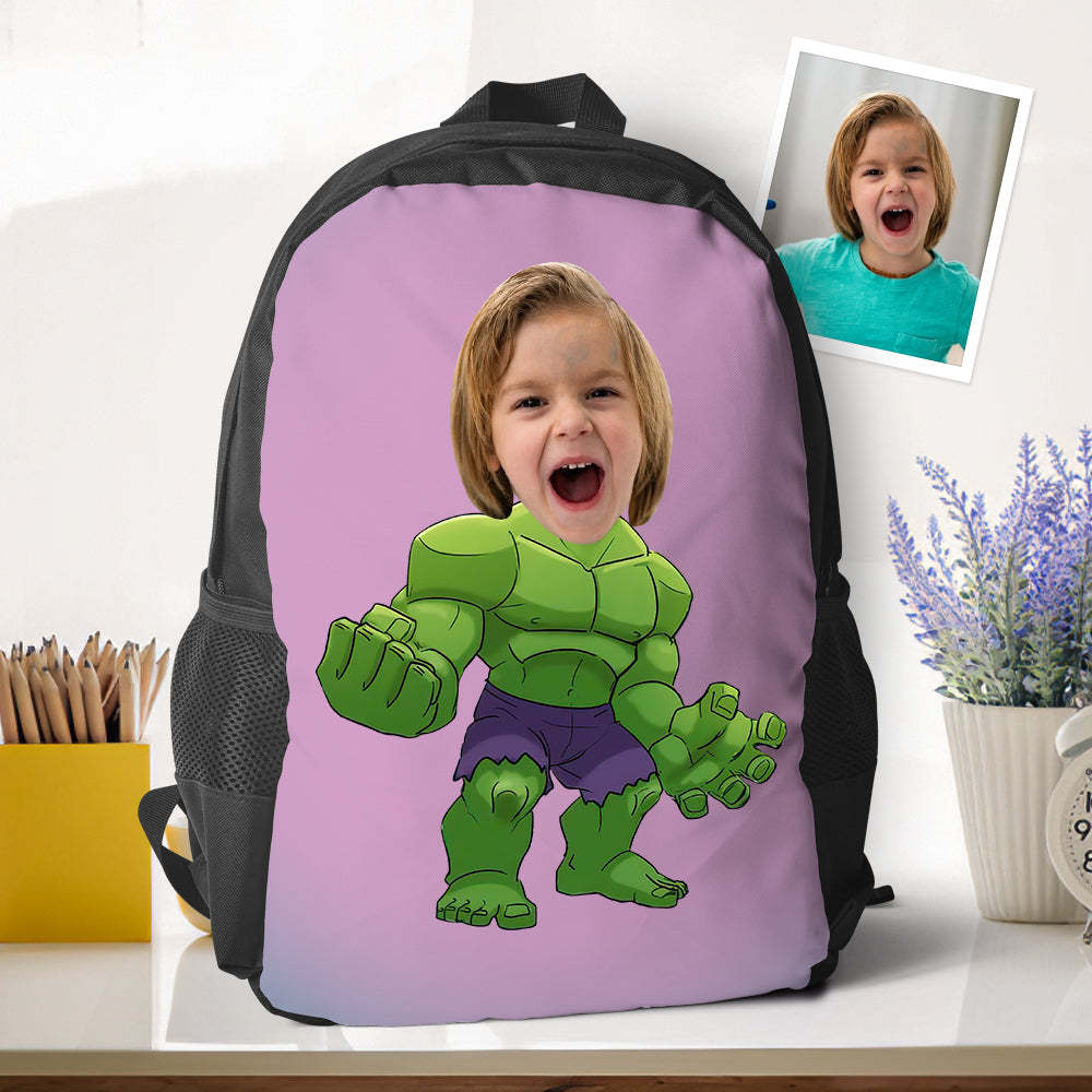 Photo Personnalisée Hulk Sacs À Dos Minime Sacs D'école Cadeaux De Rentrée Scolaire Pour Garçons Cadeaux Uniques - 